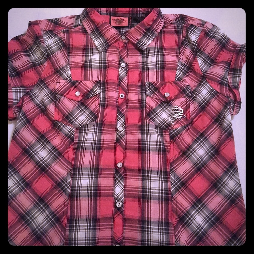 Size L, Harley-Davidson Women's Pink Label Snap S